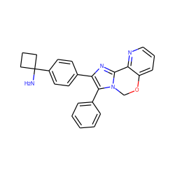 NC1(c2ccc(-c3nc4n(c3-c3ccccc3)COc3cccnc3-4)cc2)CCC1 ZINC000169703881