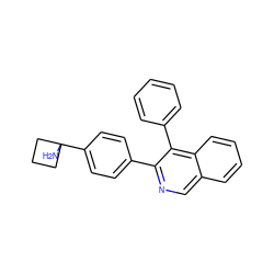 NC1(c2ccc(-c3ncc4ccccc4c3-c3ccccc3)cc2)CCC1 ZINC000084709021