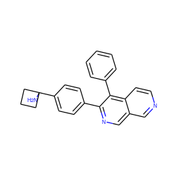 NC1(c2ccc(-c3ncc4cnccc4c3-c3ccccc3)cc2)CCC1 ZINC000084707828