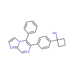 NC1(c2ccc(-c3ncc4nccn4c3-c3ccccc3)cc2)CCC1 ZINC000084709017