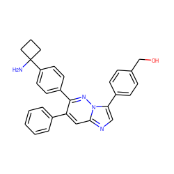 NC1(c2ccc(-c3nn4c(-c5ccc(CO)cc5)cnc4cc3-c3ccccc3)cc2)CCC1 ZINC000114027449