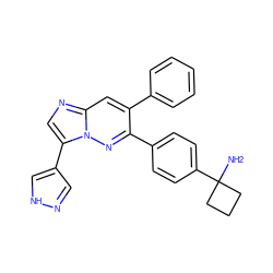 NC1(c2ccc(-c3nn4c(-c5cn[nH]c5)cnc4cc3-c3ccccc3)cc2)CCC1 ZINC000114037769