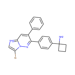 NC1(c2ccc(-c3nn4c(Br)cnc4cc3-c3ccccc3)cc2)CCC1 ZINC000114036299