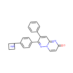 NC1(c2ccc(-c3nn4ccc(=O)nc4cc3-c3ccccc3)cc2)CCC1 ZINC000084709013