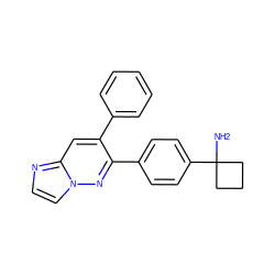 NC1(c2ccc(-c3nn4ccnc4cc3-c3ccccc3)cc2)CCC1 ZINC000084708953