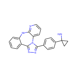 NC1(c2ccc(-c3nnc4n3-c3cccnc3Nc3ccccc3-4)cc2)CC1 ZINC000096174157