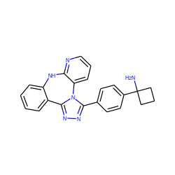 NC1(c2ccc(-c3nnc4n3-c3cccnc3Nc3ccccc3-4)cc2)CCC1 ZINC000096174059