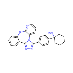 NC1(c2ccc(-c3nnc4n3-c3cccnc3Nc3ccccc3-4)cc2)CCCCC1 ZINC000096174152