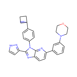 NC1(c2ccc(-n3c(-c4cc[nH]n4)nc4ccc(-c5cccc(N6CCOCC6)c5)nc43)cc2)CCC1 ZINC000169705891