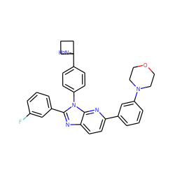 NC1(c2ccc(-n3c(-c4cccc(F)c4)nc4ccc(-c5cccc(N6CCOCC6)c5)nc43)cc2)CCC1 ZINC000169705894