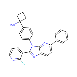 NC1(c2ccc(-n3c(-c4cccnc4F)nc4ccc(-c5ccccc5)nc43)cc2)CCC1 ZINC000169705888