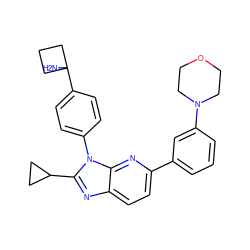 NC1(c2ccc(-n3c(C4CC4)nc4ccc(-c5cccc(N6CCOCC6)c5)nc43)cc2)CCC1 ZINC000169705881