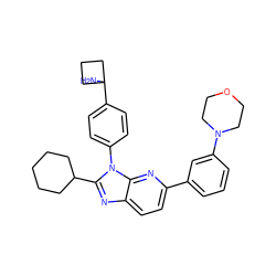 NC1(c2ccc(-n3c(C4CCCCC4)nc4ccc(-c5cccc(N6CCOCC6)c5)nc43)cc2)CCC1 ZINC000169705880