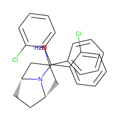 NC1(c2ccccc2)C[C@@H]2CC[C@H](C1)N2C(c1ccccc1Cl)c1ccccc1Cl ZINC000040875236