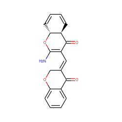 NC1=C(/C=C2\COc3ccccc3C2=O)C(=O)[C@@H]2C=CC=C[C@H]2O1 ZINC001772652533