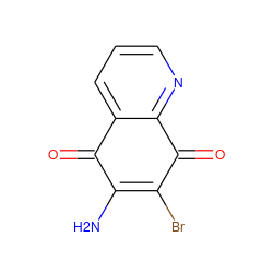 NC1=C(Br)C(=O)c2ncccc2C1=O ZINC000001868226