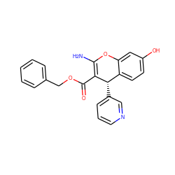 NC1=C(C(=O)OCc2ccccc2)[C@@H](c2cccnc2)c2ccc(O)cc2O1 ZINC000103253038