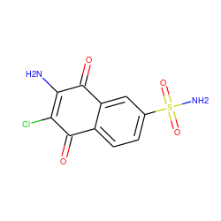 NC1=C(Cl)C(=O)c2ccc(S(N)(=O)=O)cc2C1=O ZINC000004705927