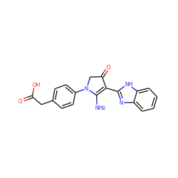 NC1=C(c2nc3ccccc3[nH]2)C(=O)CN1c1ccc(CC(=O)O)cc1 ZINC000006508645