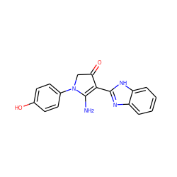 NC1=C(c2nc3ccccc3[nH]2)C(=O)CN1c1ccc(O)cc1 ZINC000005009274