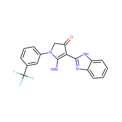 NC1=C(c2nc3ccccc3[nH]2)C(=O)CN1c1cccc(C(F)(F)F)c1 ZINC000005012141