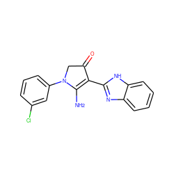 NC1=C(c2nc3ccccc3[nH]2)C(=O)CN1c1cccc(Cl)c1 ZINC000005012144