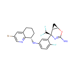 NC1=N[C@@](c2cc(N[C@H]3CCCc4cc(Br)cnc43)ccc2F)(C(F)F)[C@H]2C[C@H]2O1 ZINC000226104561