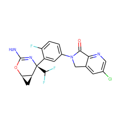 NC1=N[C@@](c2cc(N3Cc4cc(Cl)cnc4C3=O)ccc2F)(C(F)F)[C@H]2C[C@H]2O1 ZINC000226087028