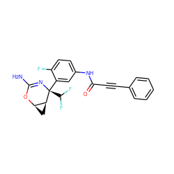 NC1=N[C@@](c2cc(NC(=O)C#Cc3ccccc3)ccc2F)(C(F)F)[C@H]2C[C@H]2O1 ZINC000226077820