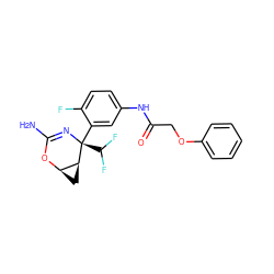 NC1=N[C@@](c2cc(NC(=O)COc3ccccc3)ccc2F)(C(F)F)[C@H]2C[C@H]2O1 ZINC000226083482