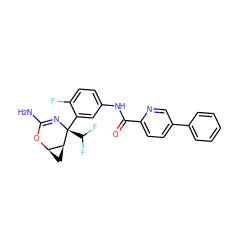 NC1=N[C@@](c2cc(NC(=O)c3ccc(-c4ccccc4)cn3)ccc2F)(C(F)F)[C@H]2C[C@H]2O1 ZINC000226107826