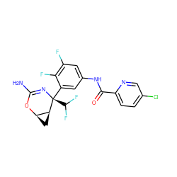 NC1=N[C@@](c2cc(NC(=O)c3ccc(Cl)cn3)cc(F)c2F)(C(F)F)[C@H]2C[C@H]2O1 ZINC000226087833