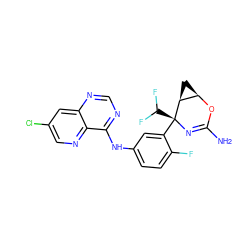 NC1=N[C@@](c2cc(Nc3ncnc4cc(Cl)cnc34)ccc2F)(C(F)F)[C@H]2C[C@H]2O1 ZINC000220653083