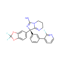 NC1=N[C@@](c2cccc(-c3cccnc3F)c2)(c2ccc3c(c2)OC(F)(F)O3)C2=NCCCN12 ZINC000045245377