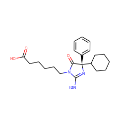 NC1=N[C@@](c2ccccc2)(C2CCCCC2)C(=O)N1CCCCCC(=O)O ZINC000034948816