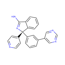 NC1=N[C@@](c2ccncc2)(c2cccc(-c3cncnc3)c2)c2ccccc21 ZINC000095573816