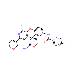 NC1=N[C@@]2(CCO1)c1cc(NC(=O)c3ccc(Cl)cn3)ccc1Oc1c2cc(C2=CCCOC2)nc1F ZINC000206471647