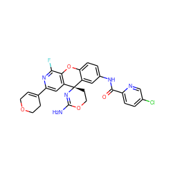 NC1=N[C@@]2(CCO1)c1cc(NC(=O)c3ccc(Cl)cn3)ccc1Oc1c2cc(C2=CCOCC2)nc1F ZINC000205174285