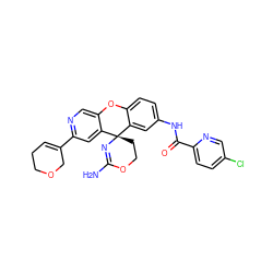 NC1=N[C@@]2(CCO1)c1cc(NC(=O)c3ccc(Cl)cn3)ccc1Oc1cnc(C3=CCCOC3)cc12 ZINC000205180196