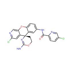 NC1=N[C@@]2(CCO1)c1cc(NC(=O)c3ccc(Cl)cn3)ccc1Oc1cnc(Cl)cc12 ZINC000205165317