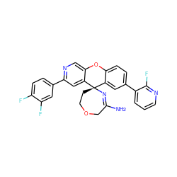 NC1=N[C@@]2(CCOC1)c1cc(-c3cccnc3F)ccc1Oc1cnc(-c3ccc(F)c(F)c3)cc12 ZINC000095576048