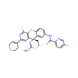 NC1=N[C@@]2(CCS1)c1cc(NC(=O)c3ccc(F)cn3)ccc1Oc1c2cc(C2=CCOCC2)nc1F ZINC000205160064