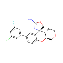 NC1=N[C@@]2(CO1)c1cc(-c3cc(F)cc(Cl)c3)ccc1O[C@@H]1COCC[C@H]12 ZINC000145594226