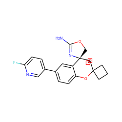 NC1=N[C@@]2(CO1)c1cc(-c3ccc(F)nc3)ccc1OC1(CCC1)C21COC1 ZINC000149407995