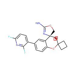 NC1=N[C@@]2(CO1)c1cc(-c3ccc(F)nc3F)ccc1OC1(CCC1)C21COC1 ZINC000220718486