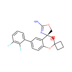 NC1=N[C@@]2(CO1)c1cc(-c3cccc(F)c3F)ccc1OC1(CCC1)C21COC1 ZINC000149415645