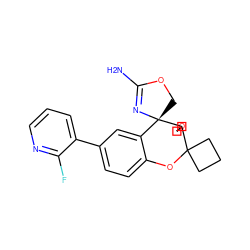 NC1=N[C@@]2(CO1)c1cc(-c3cccnc3F)ccc1OC1(CCC1)C21COC1 ZINC000220714785