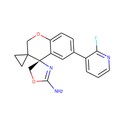 NC1=N[C@@]2(CO1)c1cc(-c3cccnc3F)ccc1OCC21CC1 ZINC000149320983