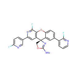 NC1=N[C@@]2(CO1)c1cc(-c3cccnc3F)ccc1Oc1c2cc(-c2ccc(F)nc2)nc1F ZINC000299866604