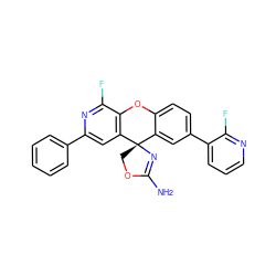 NC1=N[C@@]2(CO1)c1cc(-c3cccnc3F)ccc1Oc1c2cc(-c2ccccc2)nc1F ZINC000144937665